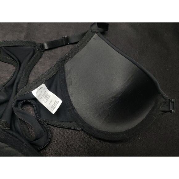 Black Racerback Front Clip Padded Wire Bra | Size 36B - Picture 5 of 5